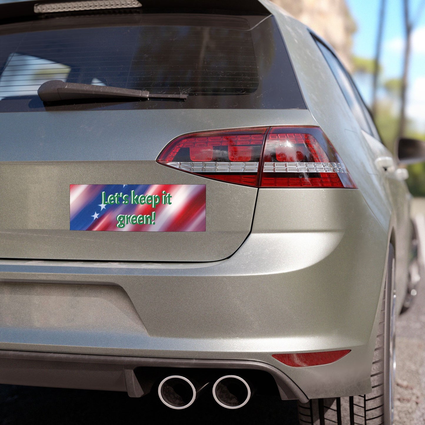 Car Magnets American Flag lets keep it green