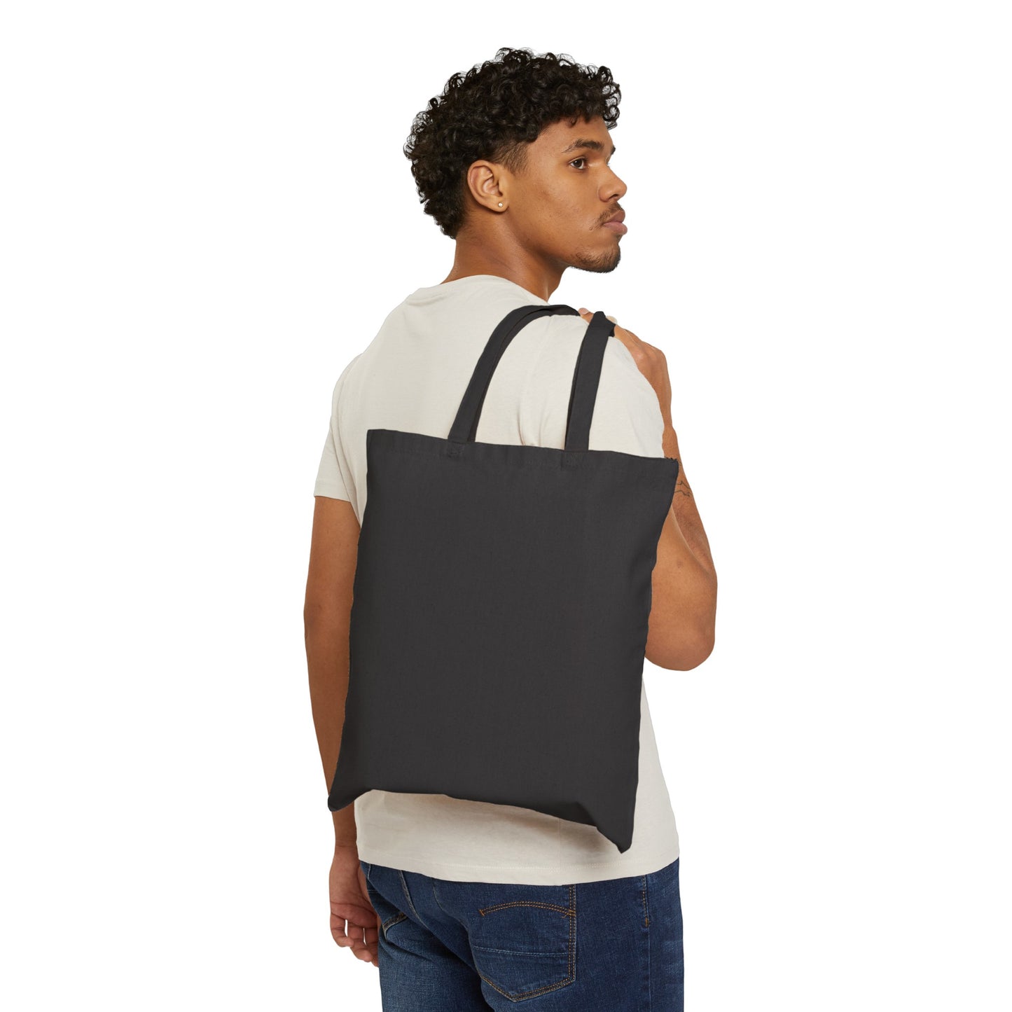 Cotton Canvas Tote Bag with American Flag and words Home of the Brave.