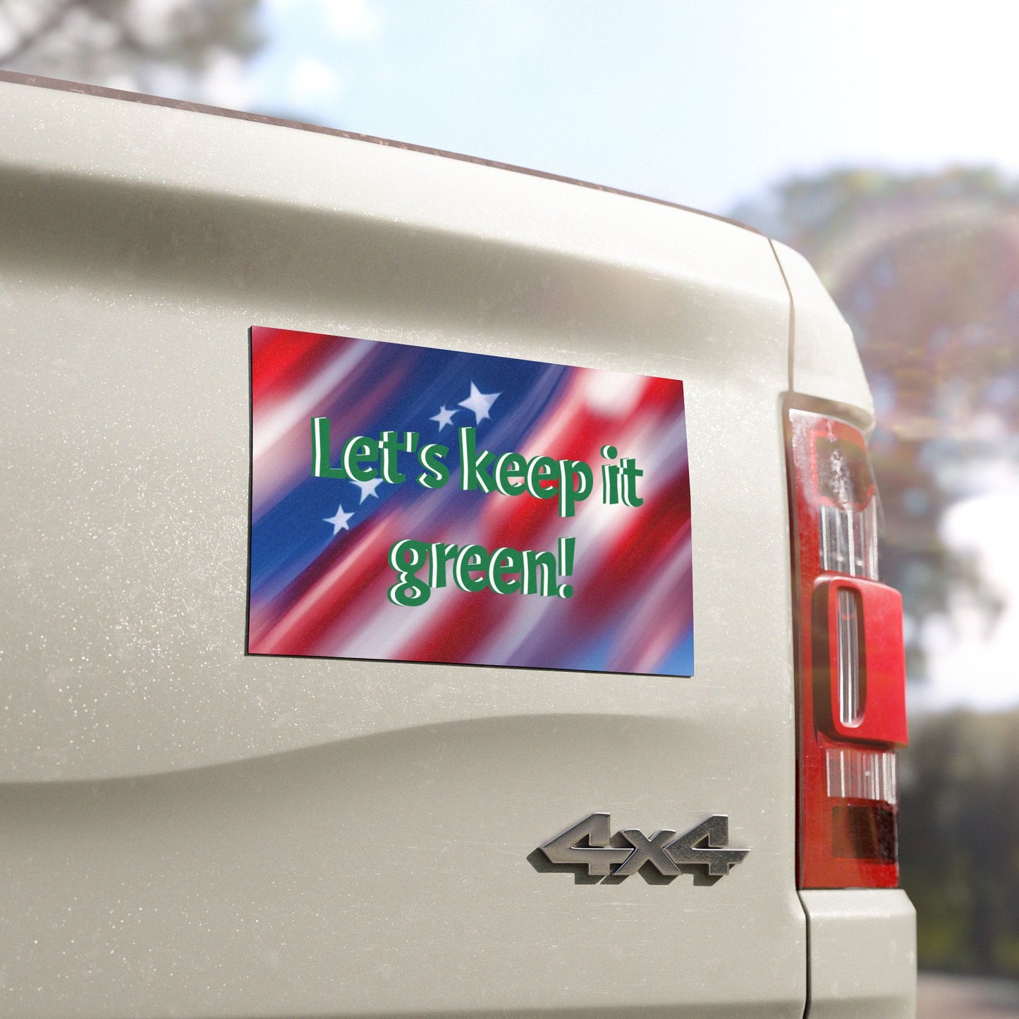 Car Magnets American Flag lets keep it green