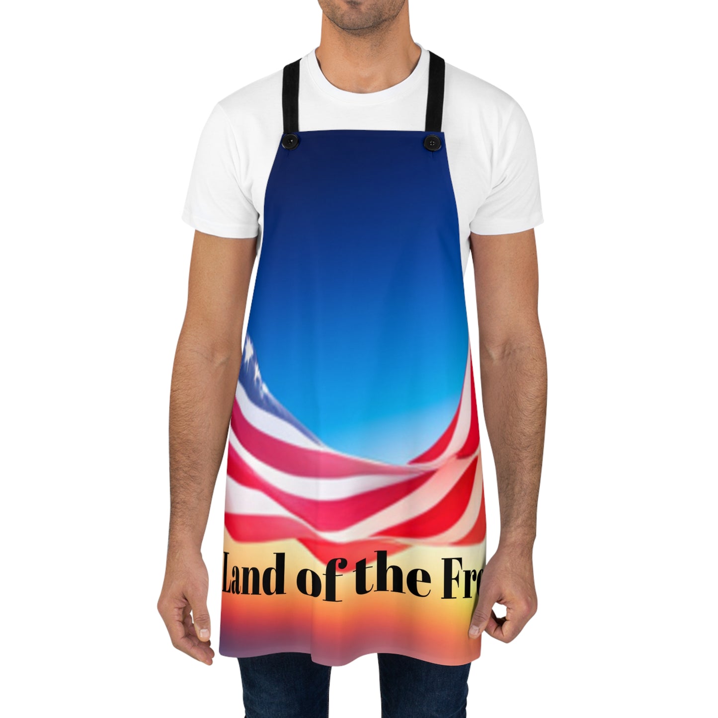 Apron (AOP)/American flag/ Land of the Free.
