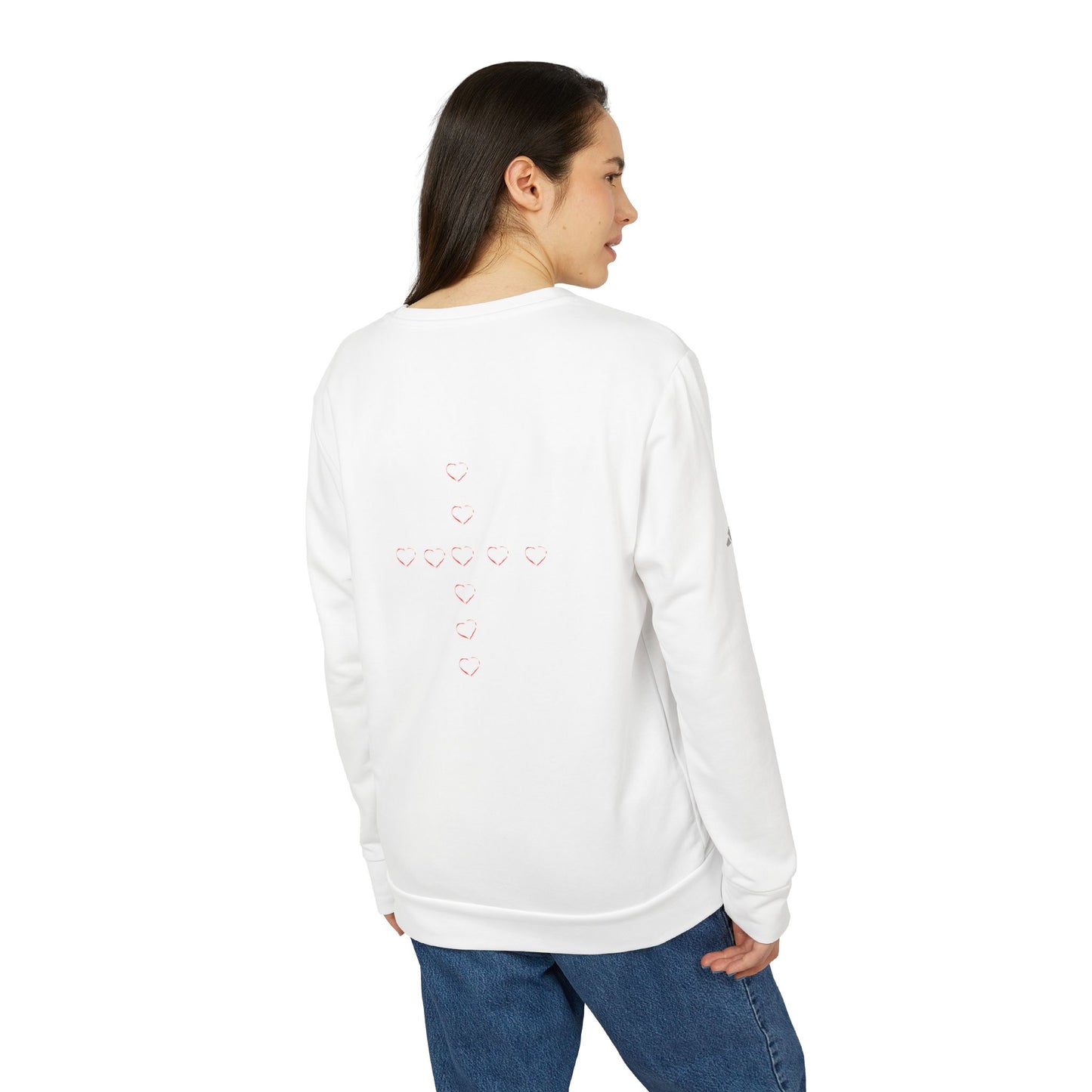 adidas® Unisex Fleece Crewneck Sweatshirt Jesus loves you