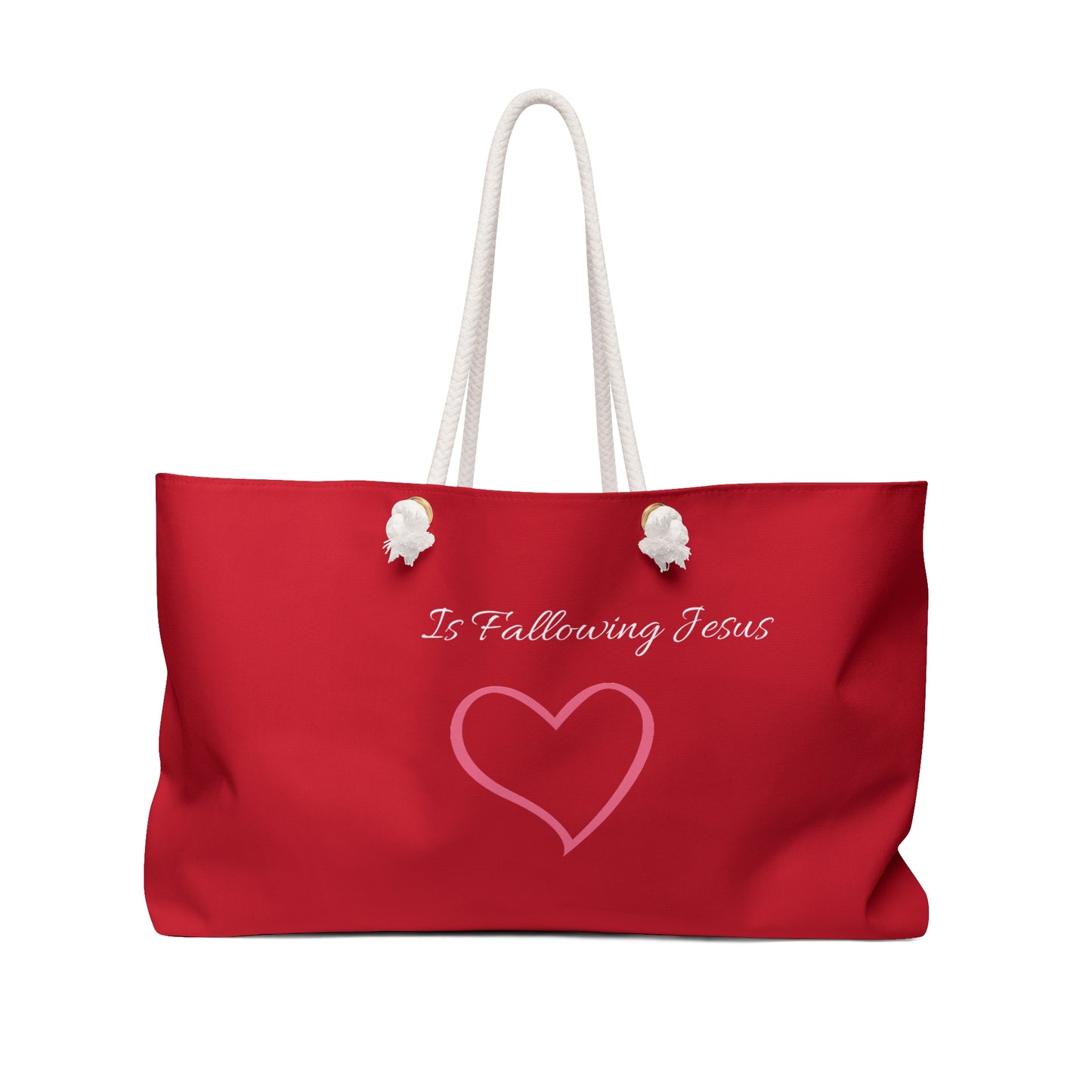 Bag Fall {I fallow Jesus} Weekender Bag Red