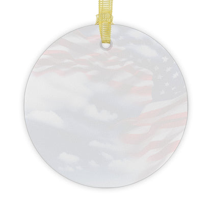 Christmas Decoration/Glass Ornament Bundles/  American Flag in cloud form.USA