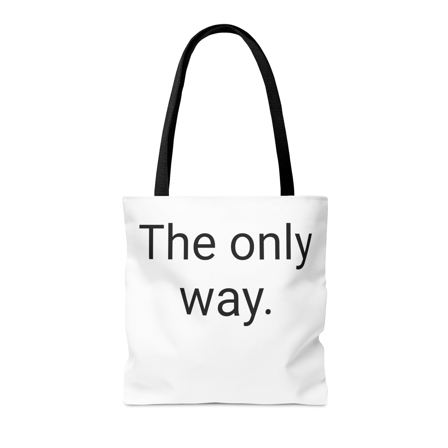 Tote Bag (AOP) The only way/ white background / Jesus be my center.