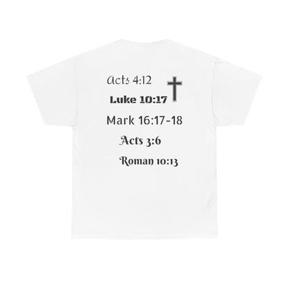 Unisex Heavy Cotton Tee. Jesus His name changes everything.  Scripture