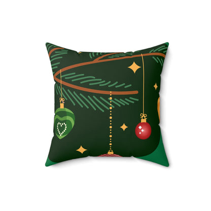 Spun Polyester Square Pillow Christmas green