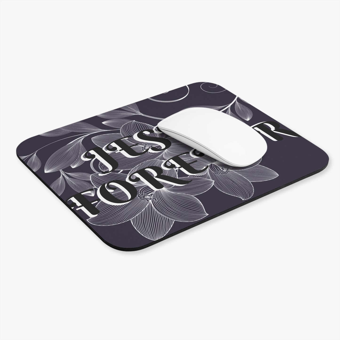 Mouse Pad (Rectangle) JESUS FOREVER BLACK AND WHITE LEAVES