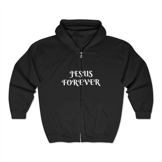 Unisex Heavy Blend™ Full Zip Hooded Sweatshirt with  JESUS FOREVER