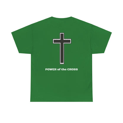 Unisex Heavy Cotton Tee. The one way to peace IS through the power of the cross.. White letters.