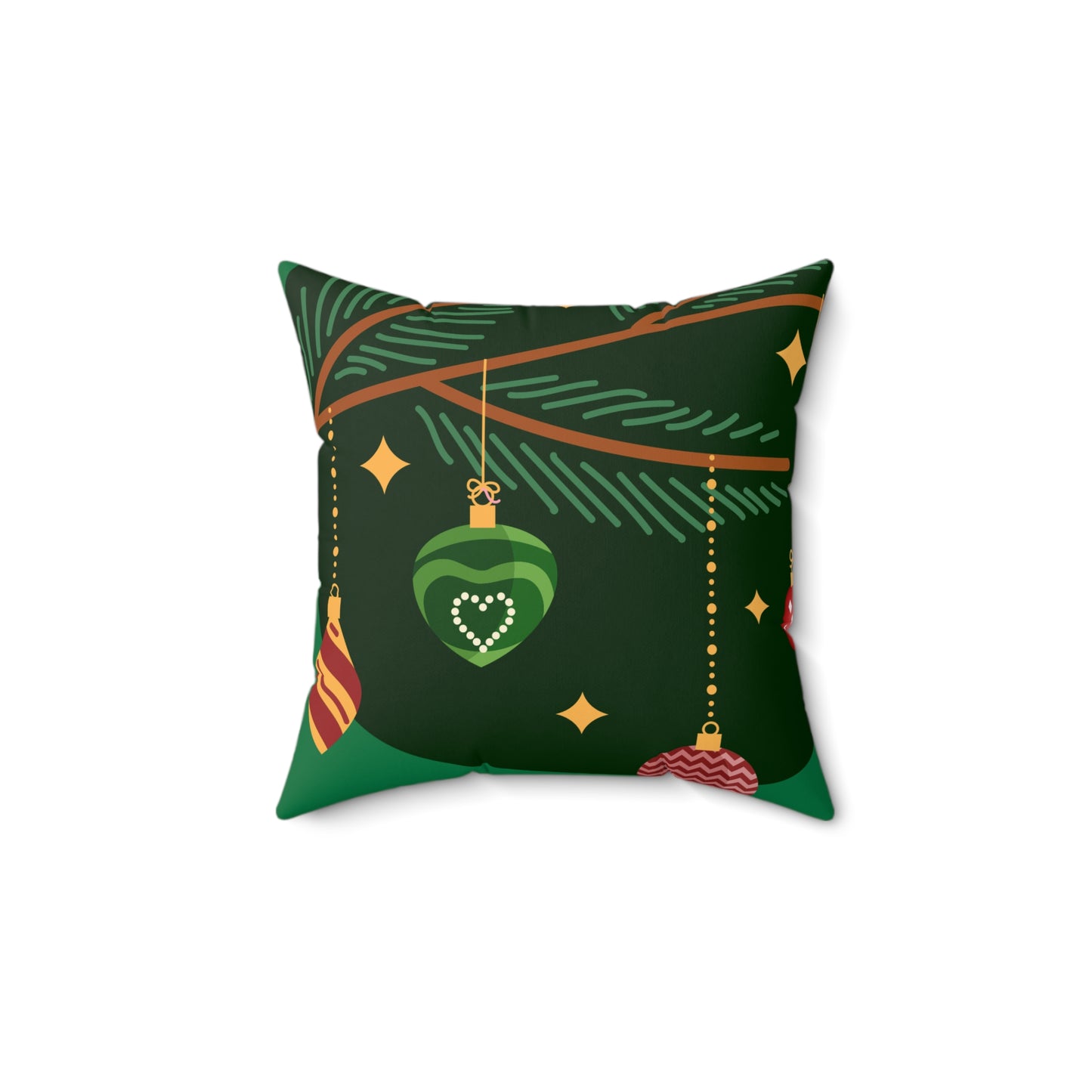 Spun Polyester Square Pillow Christmas green 2