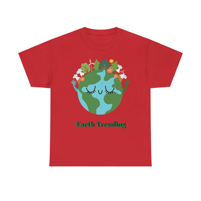 Unisex Heavy Cotton Tee Earth trending! Let's keep it green.