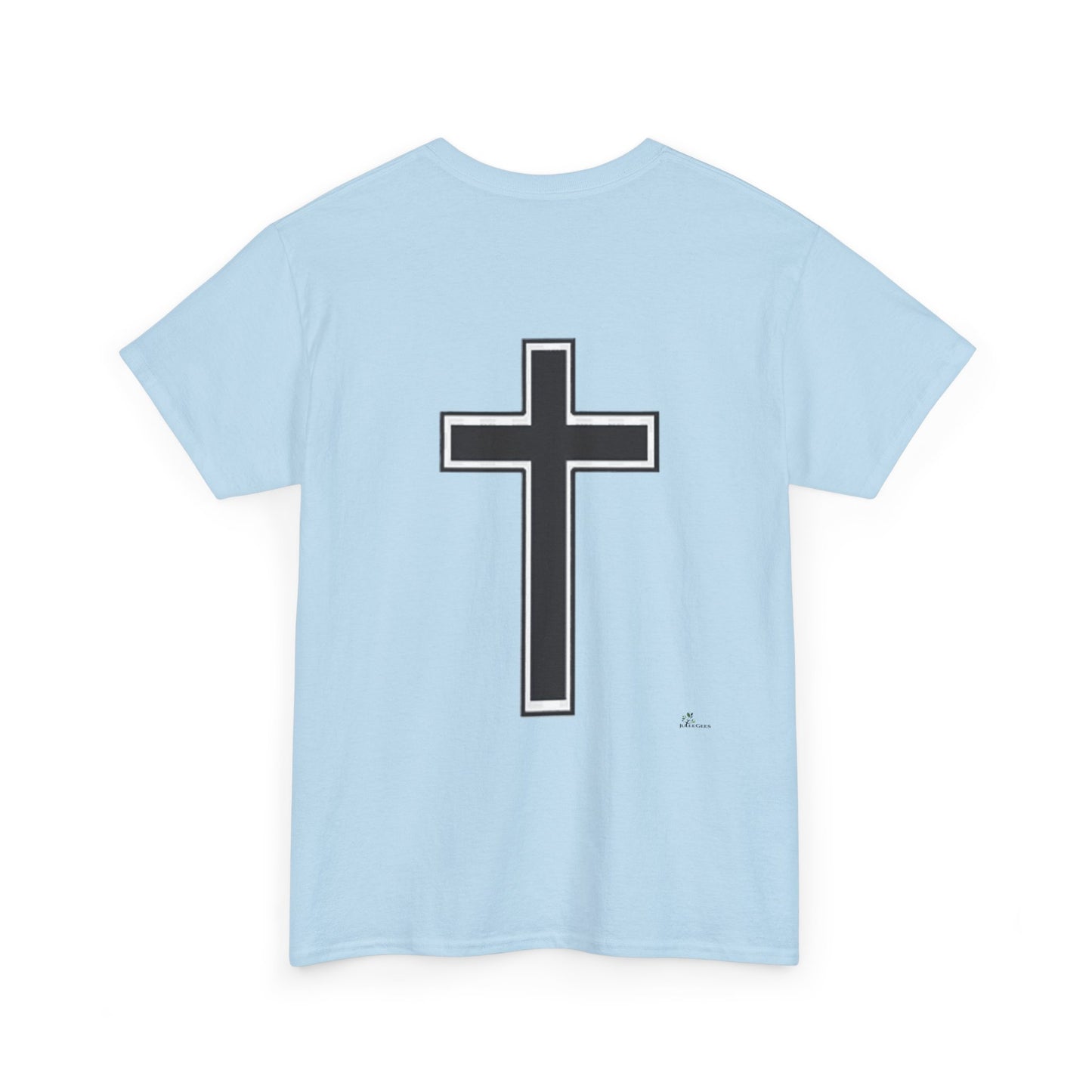 Unisex Heavy Cotton Tee.  Jesus loves everyone  Red letters