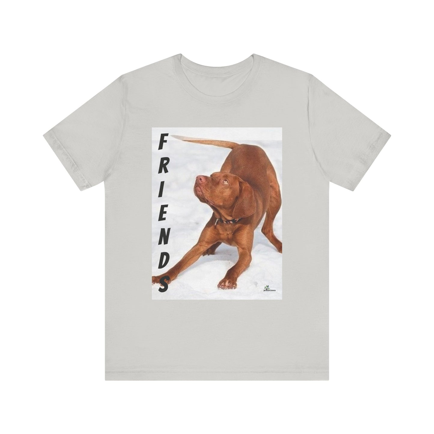 Unisex Jersey Short Sleeve Tee Dogs are friends for life. with photos of dogs