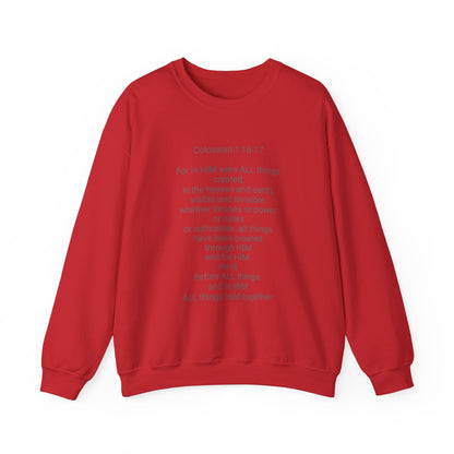 Unisex Heavy Blend™ Crewneck Sweatshirt Colossian 1:16-17/ Jesus is Lord.