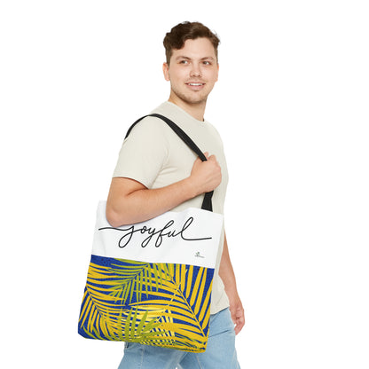 Tote Bag (AOP) Palm leaves print/ joyful