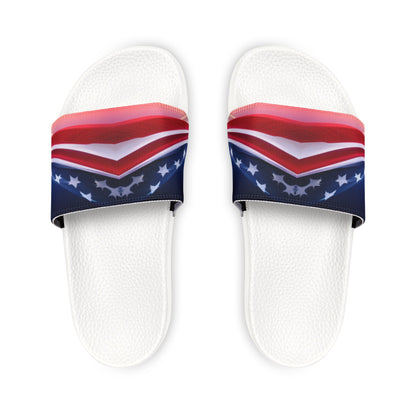 Men's PU Slide Sandal with American flag