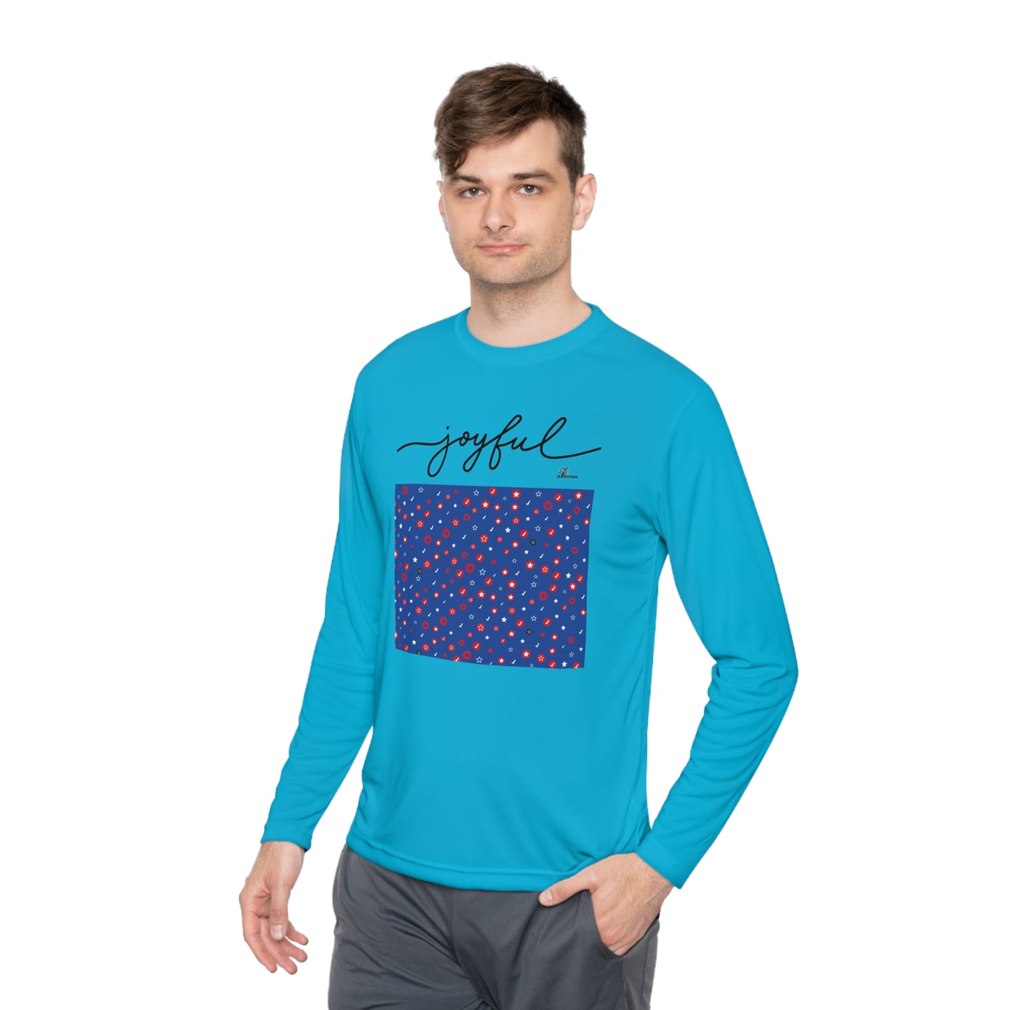 Unisex Lightweight Long Sleeve Tee Blue print