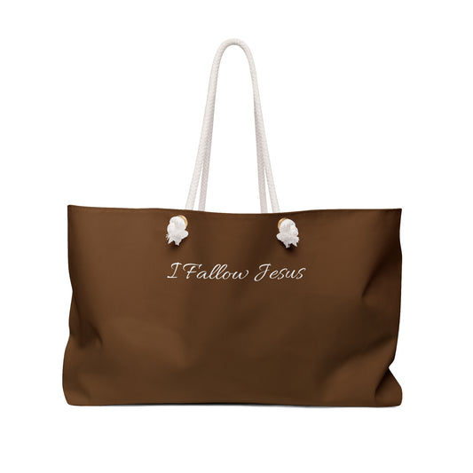 Bag Fall {I fallow Jesus} Weekender Bag brown