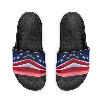 Men's PU Slide Sandal with American flag