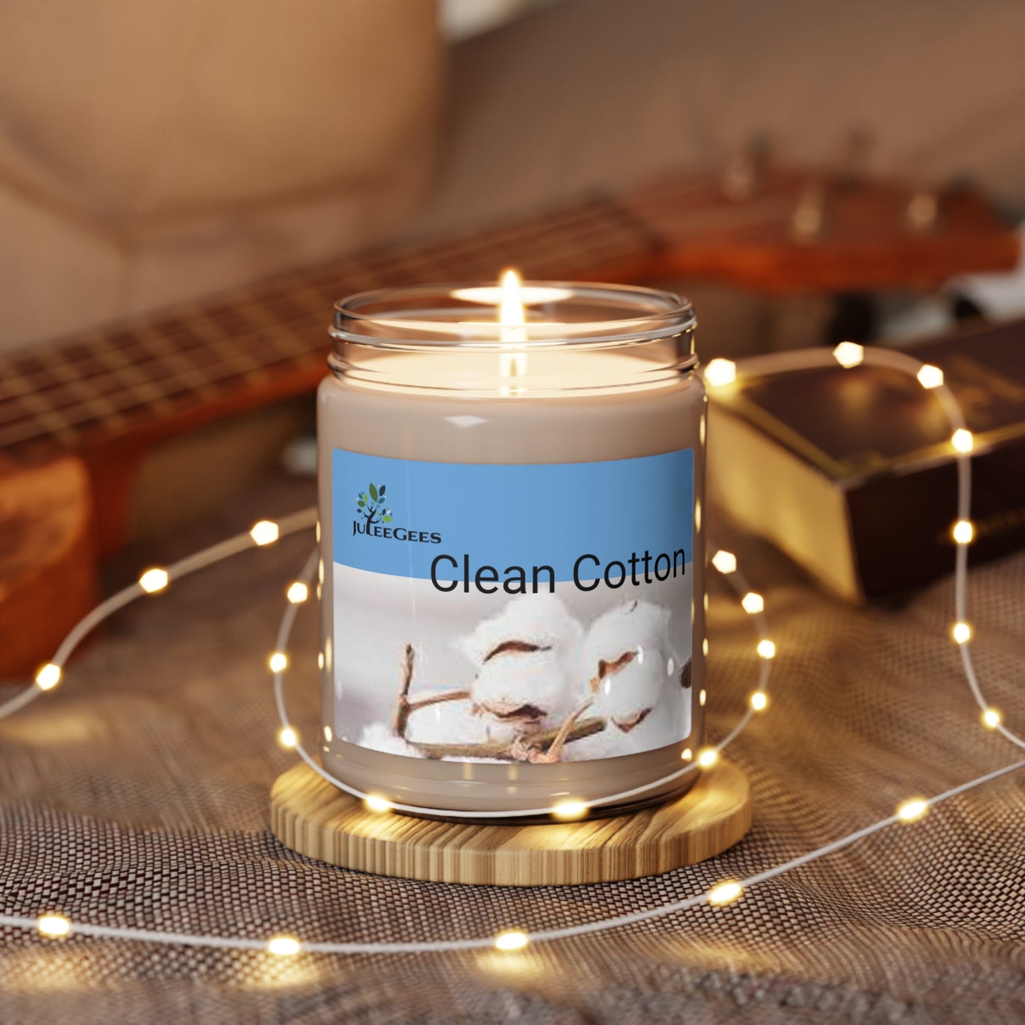 Scented Soy Candle, Clean cotton 9oz