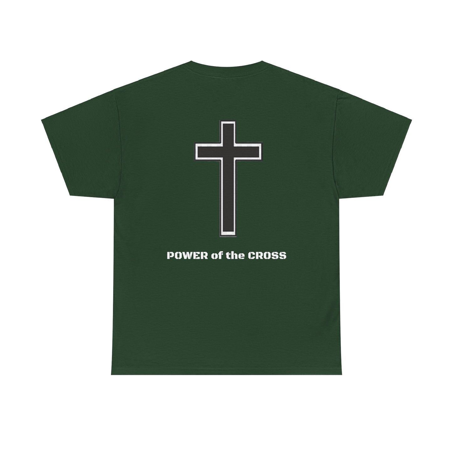 Unisex Heavy Cotton Tee. The one way to peace IS through the power of the cross.. White letters.