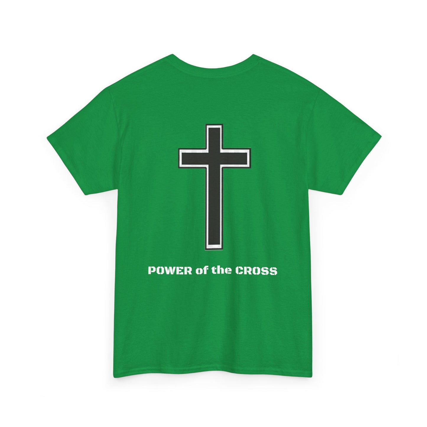 Unisex Heavy Cotton Tee. The one way to peace IS through the power of the cross.. White letters.