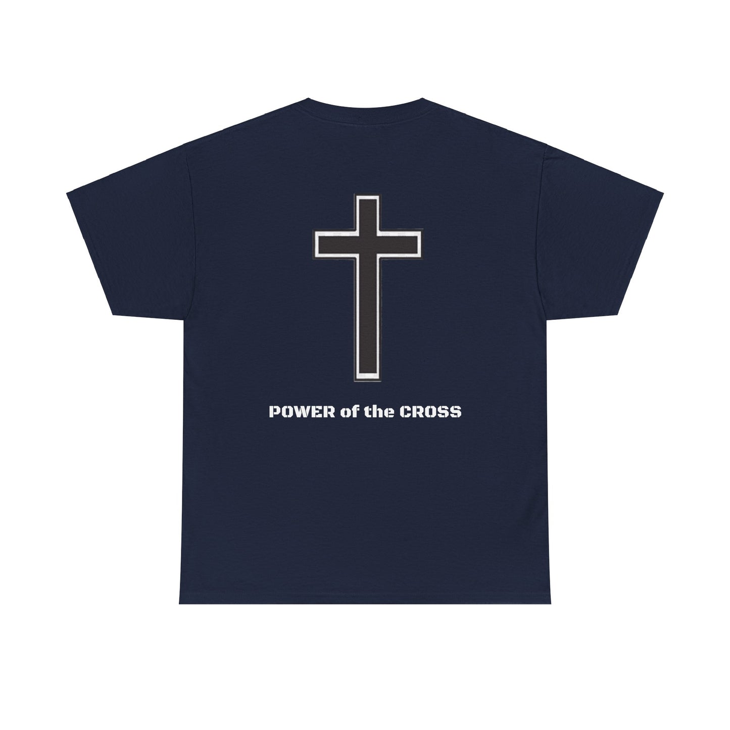 Unisex Heavy Cotton Tee. The one way to peace IS through the power of the cross.. White letters.