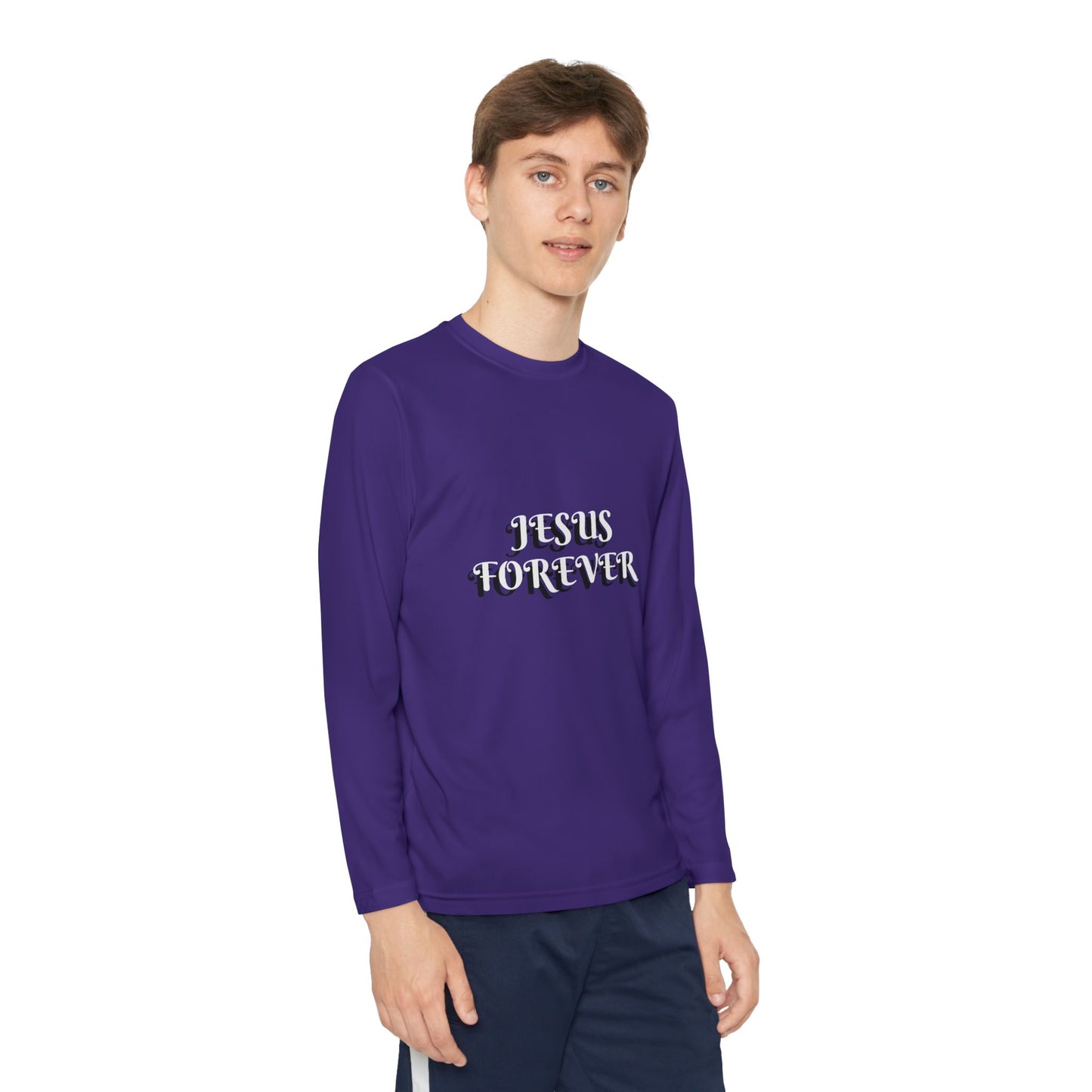 Youth Long Sleeve Tee - Jesus Forever Christian Shirt