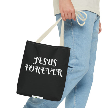 Tote Bag (AOP) with JESUS FOREVER