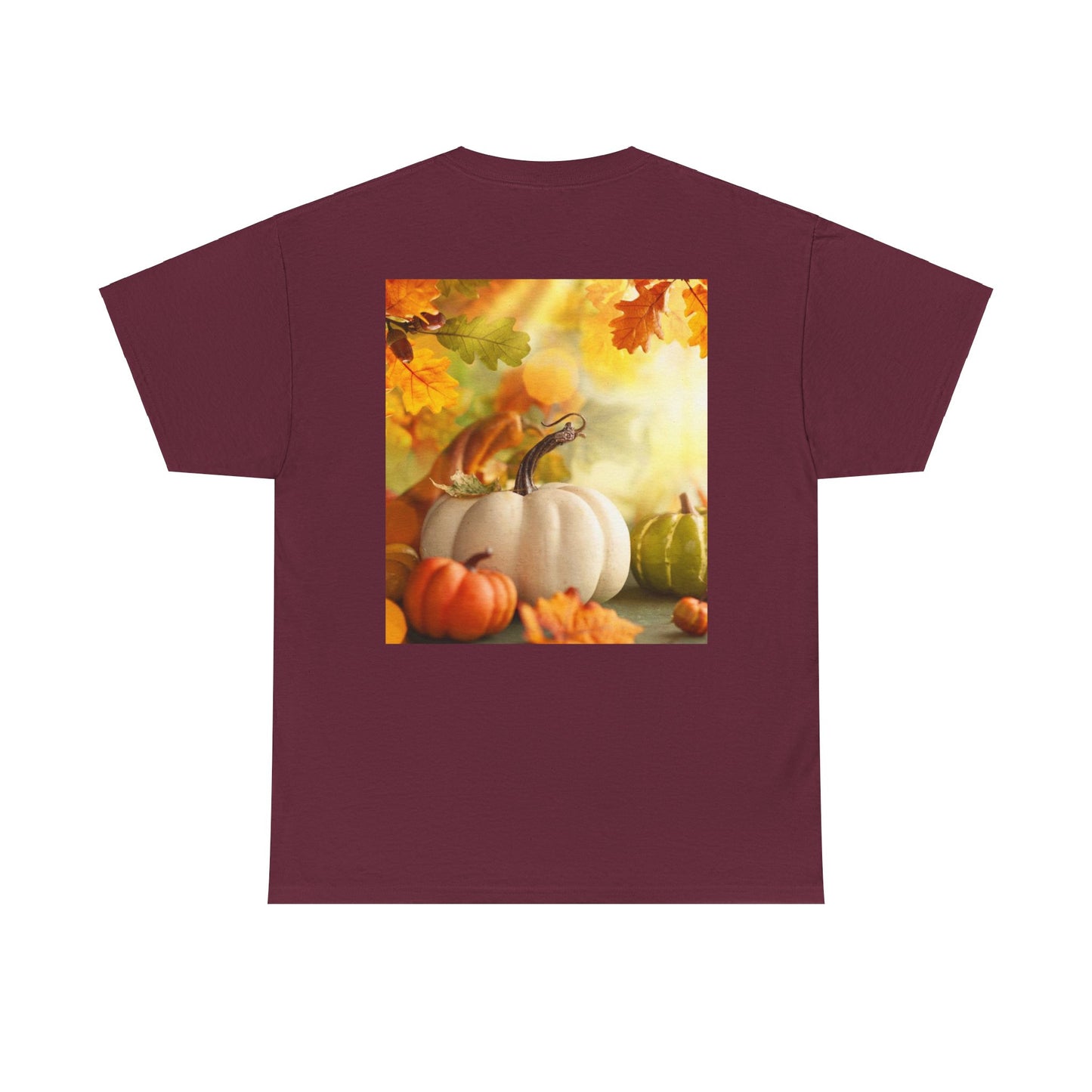 Unisex Heavy Cotton Tee. Fall scene fall into the Arms of Jesus.