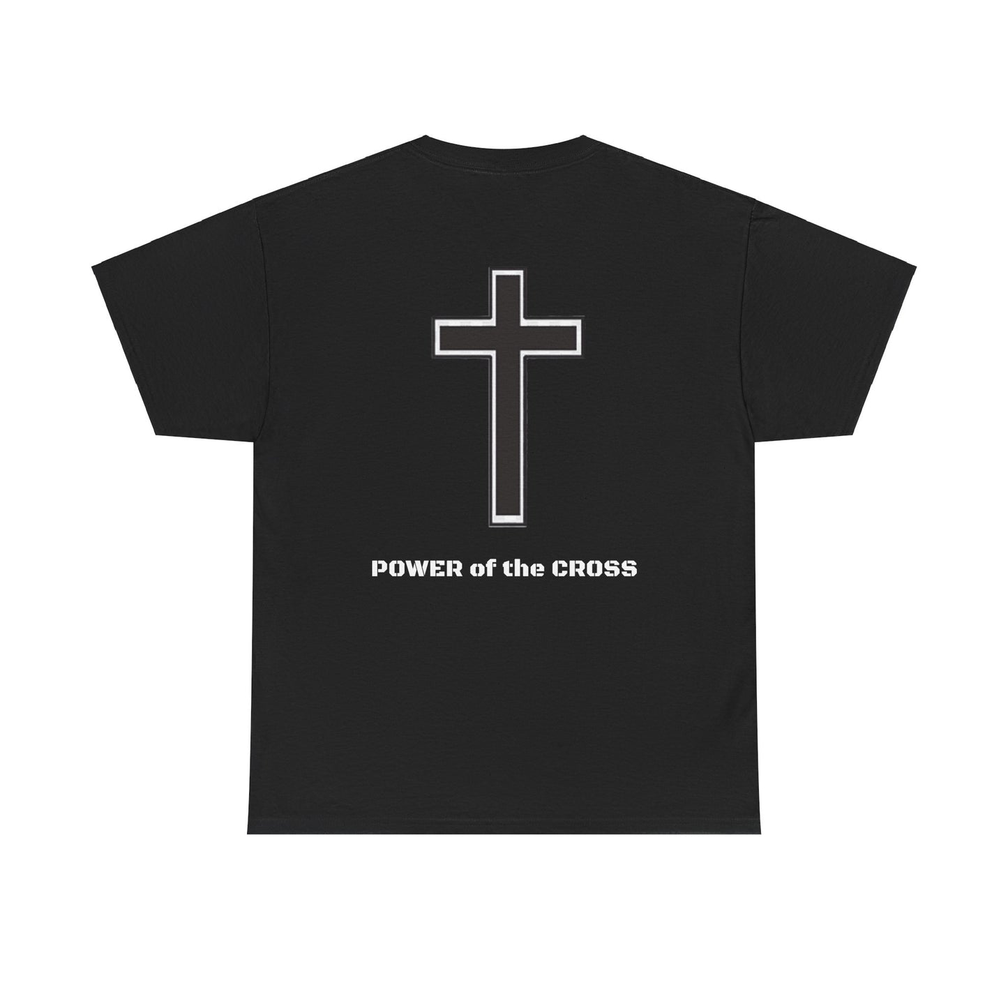 Unisex Heavy Cotton Tee. The one way to peace IS through the power of the cross.. White letters.