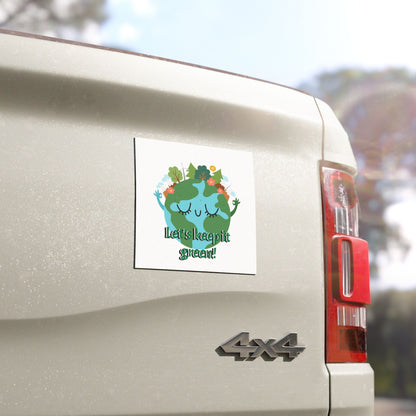 Car Magnets American Flag let's keep it green
