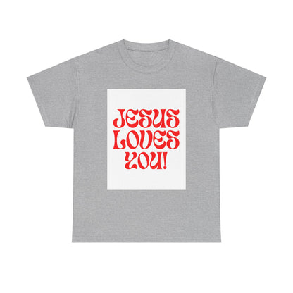 Unisex Heavy Cotton Tee. the one way to peace is through the power of the cross with words in  Black letters