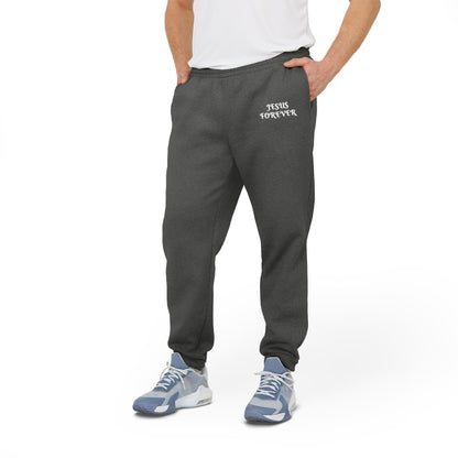 adidas Unisex Fleece Joggers WITH JESUS FOREVER