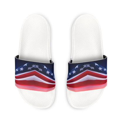 Men's PU Slide Sandal with American flag