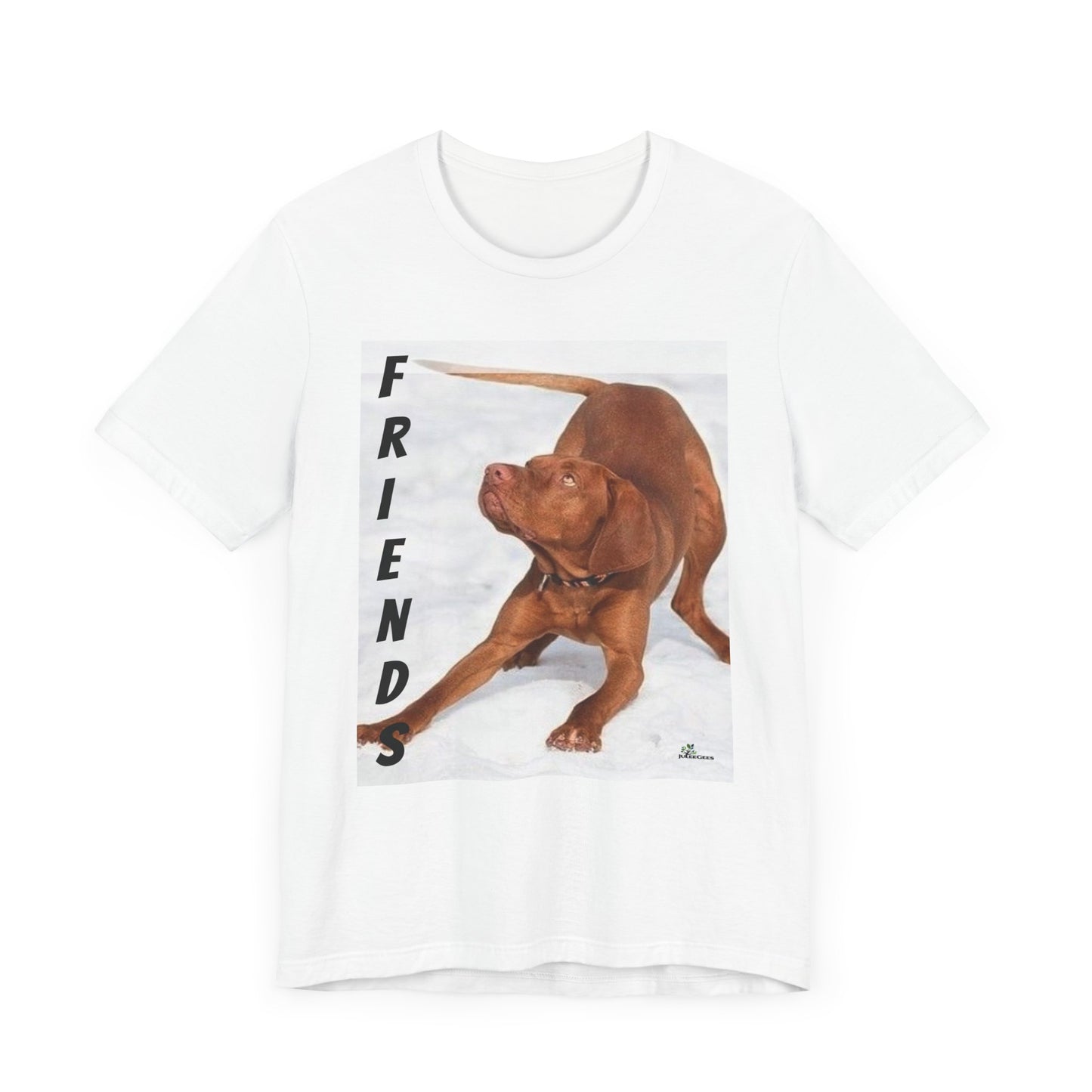 Unisex Jersey Short Sleeve Tee Dogs are friends for life. with photos of dogs