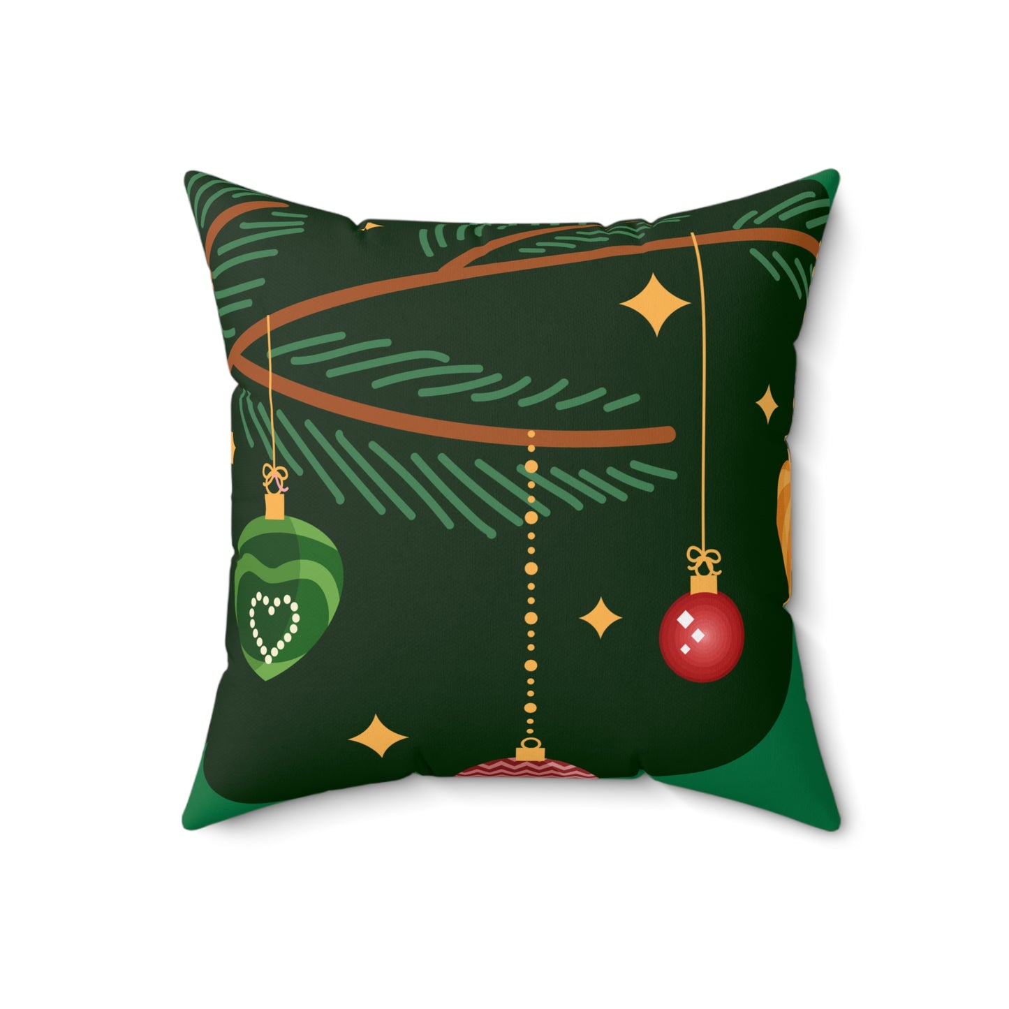 Spun Polyester Square Pillow Christmas green