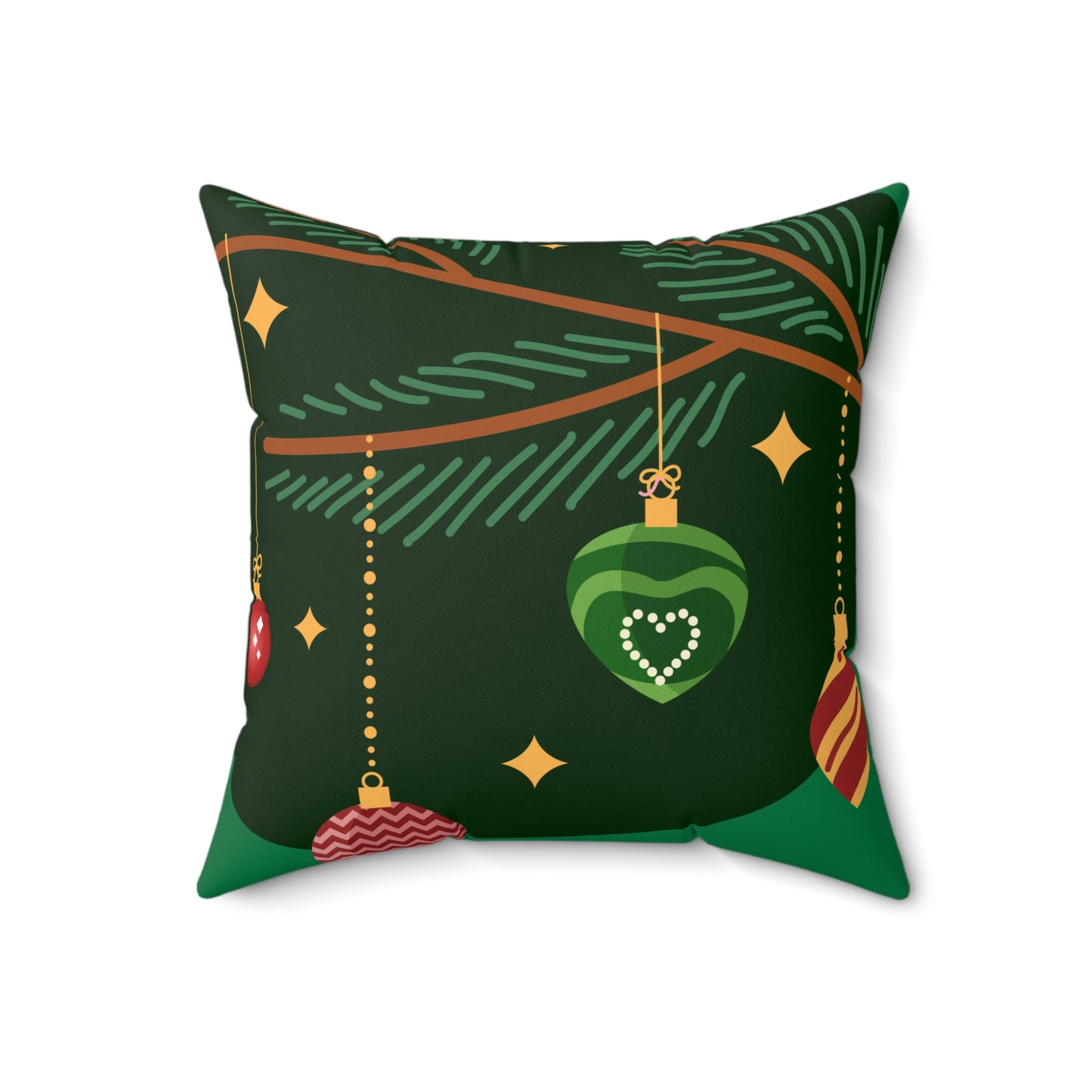 Spun Polyester Square Pillow Christmas green 2