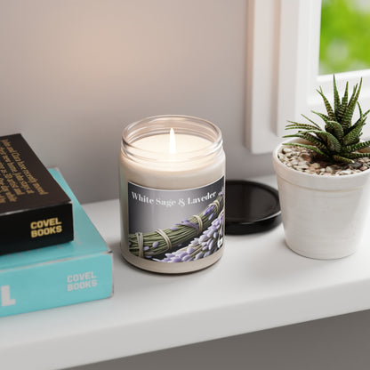 Scented Soy Candle, 9oz White Sage $ Lavender
