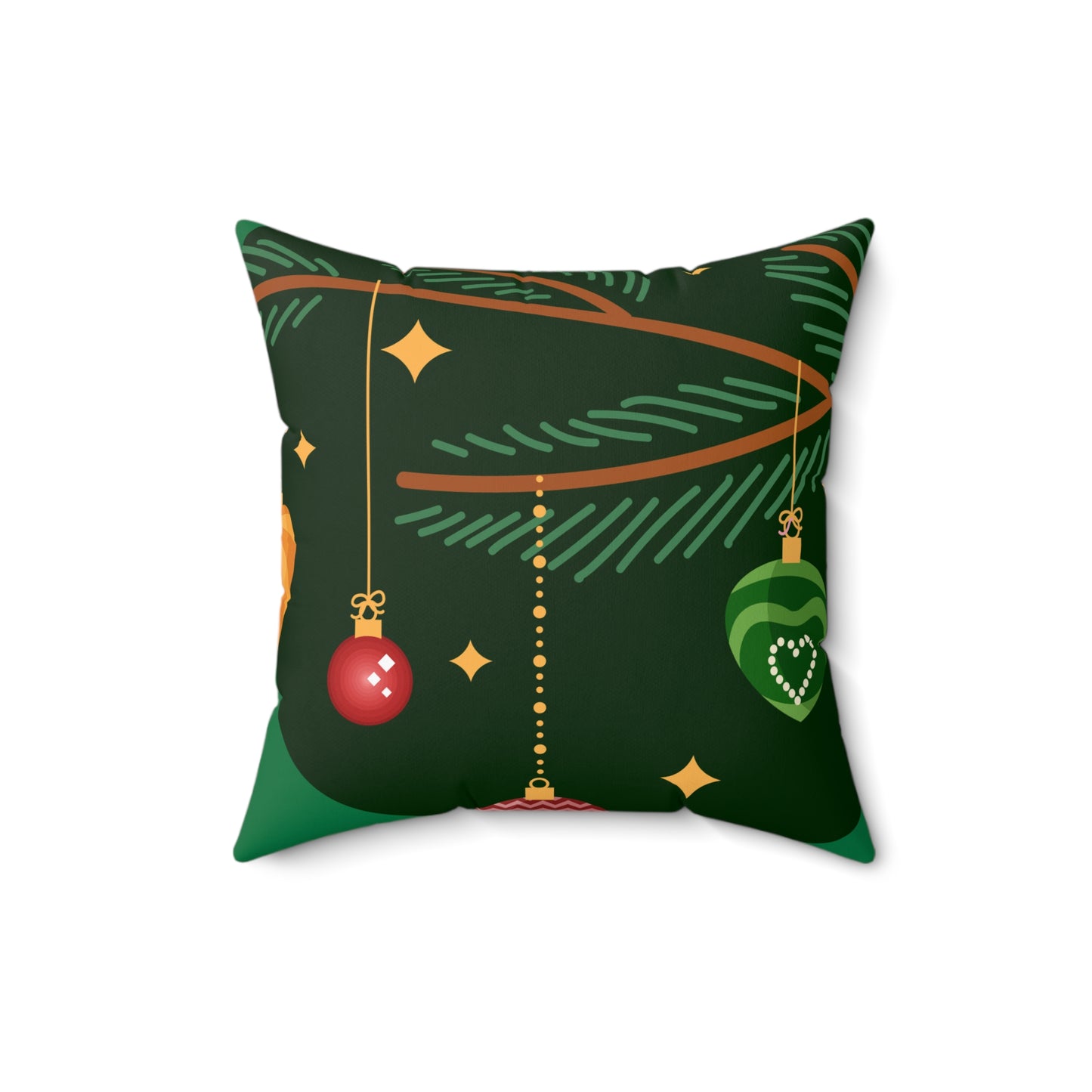 Spun Polyester Square Pillow Christmas green