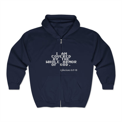 Unisex Heavy Blend™ Full Zip Hooded Sweatshirt         The whole armor of God Ephesians 6:11-18