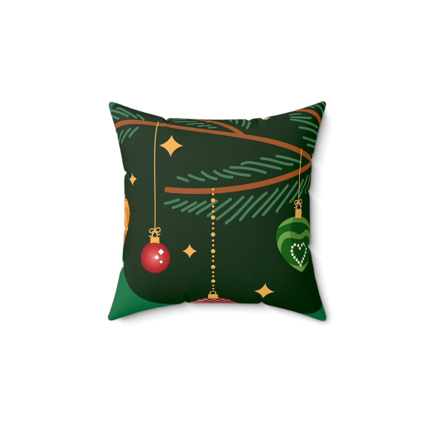 Spun Polyester Square Pillow Christmas green