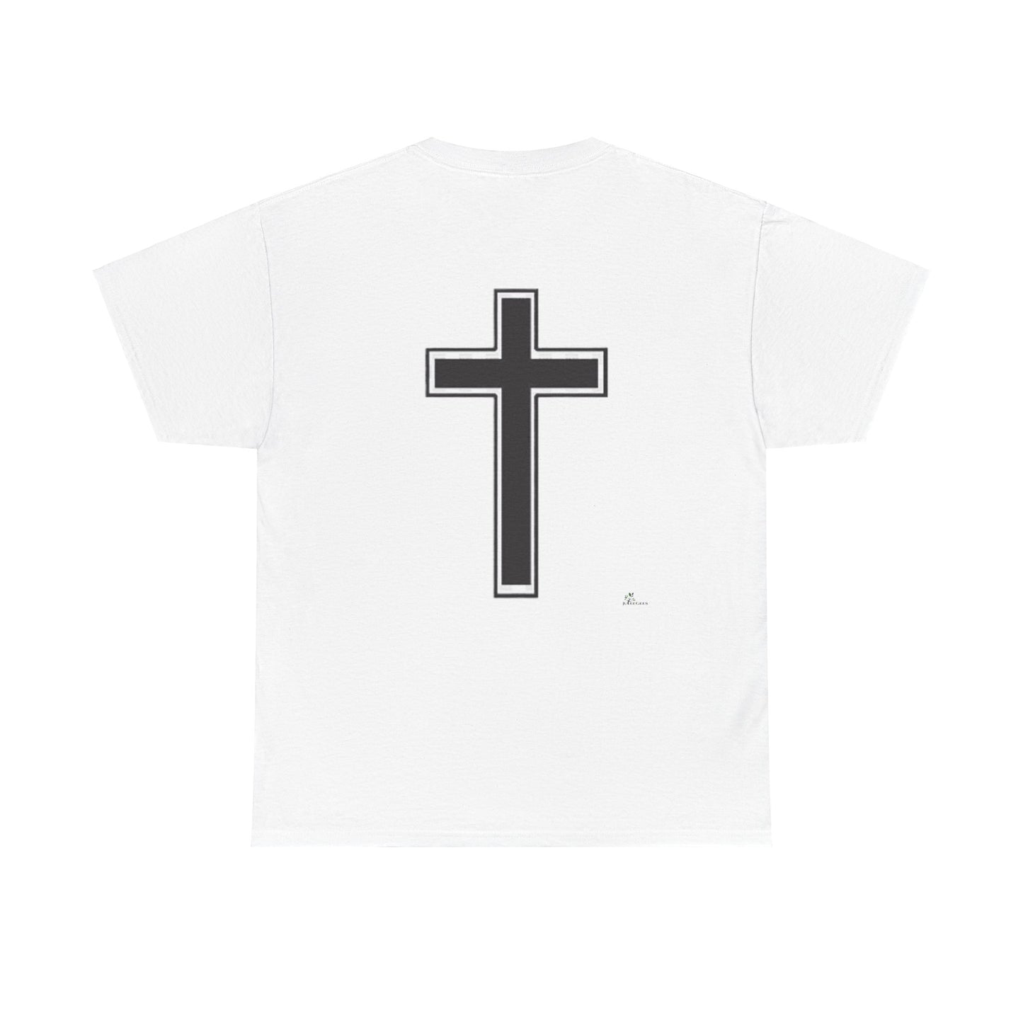 Unisex Heavy Cotton Tee.  Jesus loves everyone  Red letters