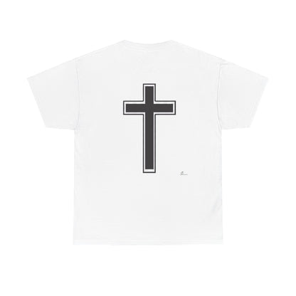 Unisex Heavy Cotton Tee.  Jesus loves everyone  Red letters