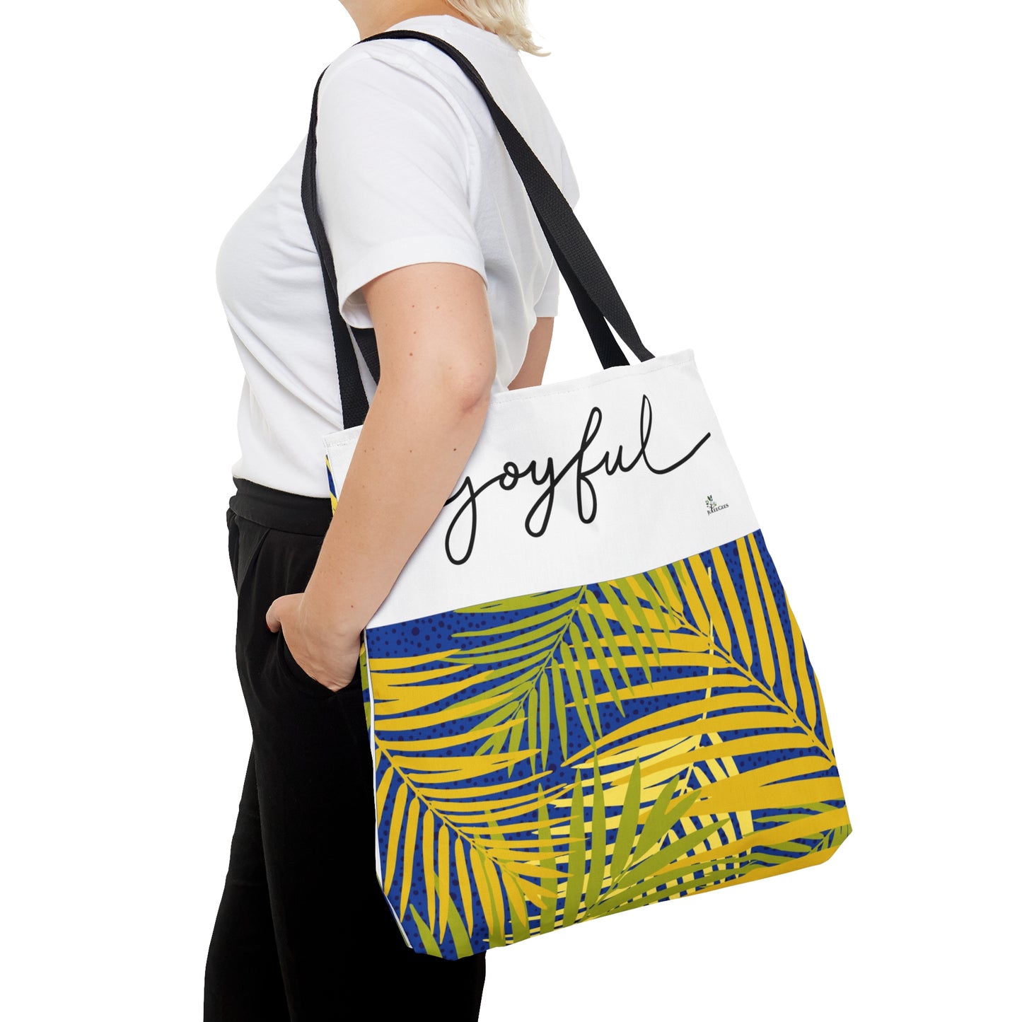 Tote Bag (AOP) Palm leaves print/ joyful