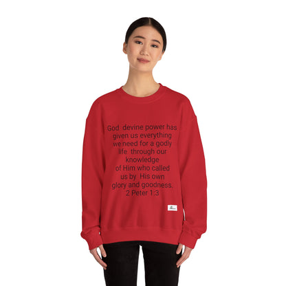 Unisex Heavy Blend™ Crewneck Sweatshirt  Naruto info. Anime with 2 PETER 1:3