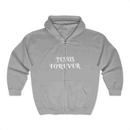 Unisex Heavy Blend™ Full Zip Hooded Sweatshirt with  JESUS FOREVER