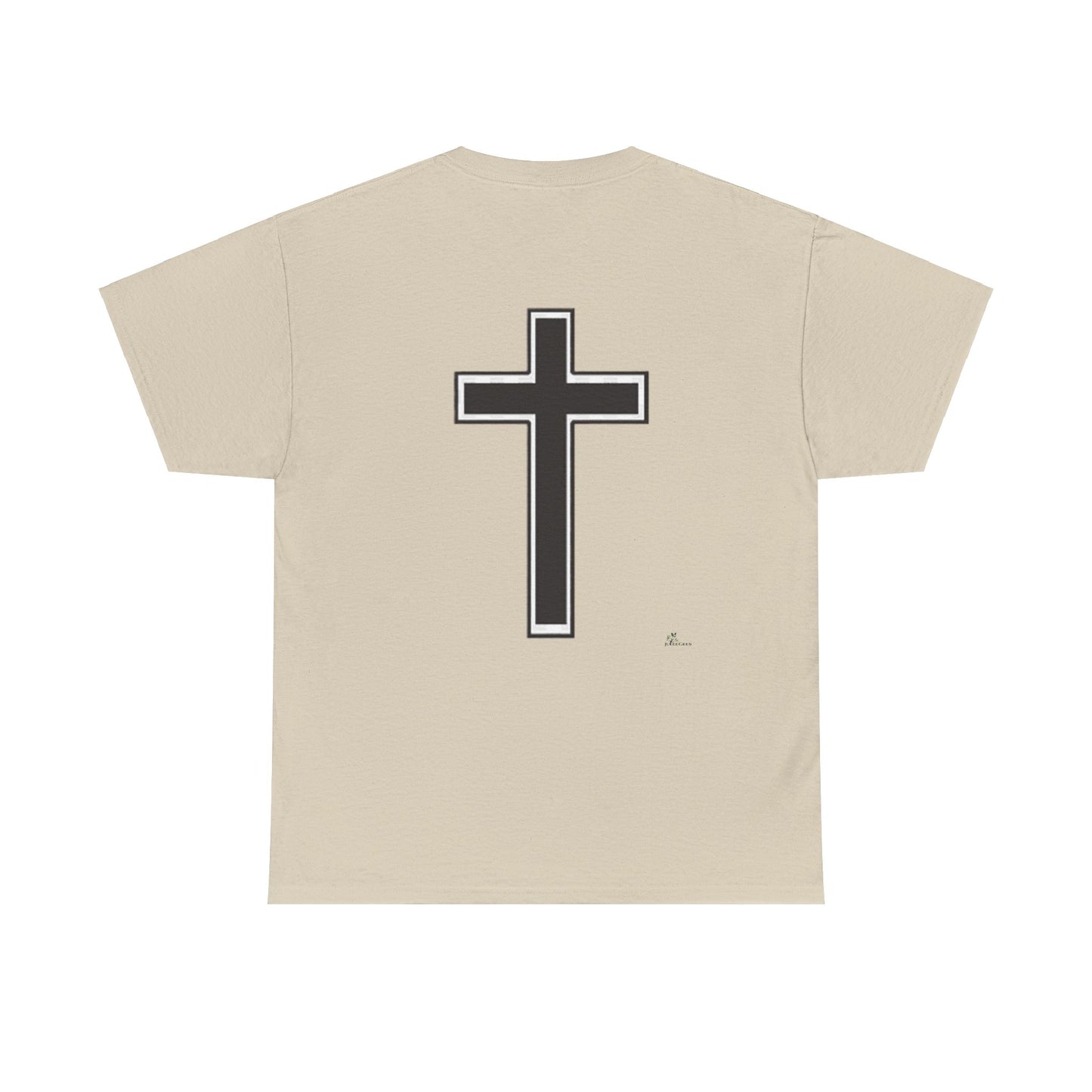 Unisex Heavy Cotton Tee.  Jesus loves everyone  Red letters