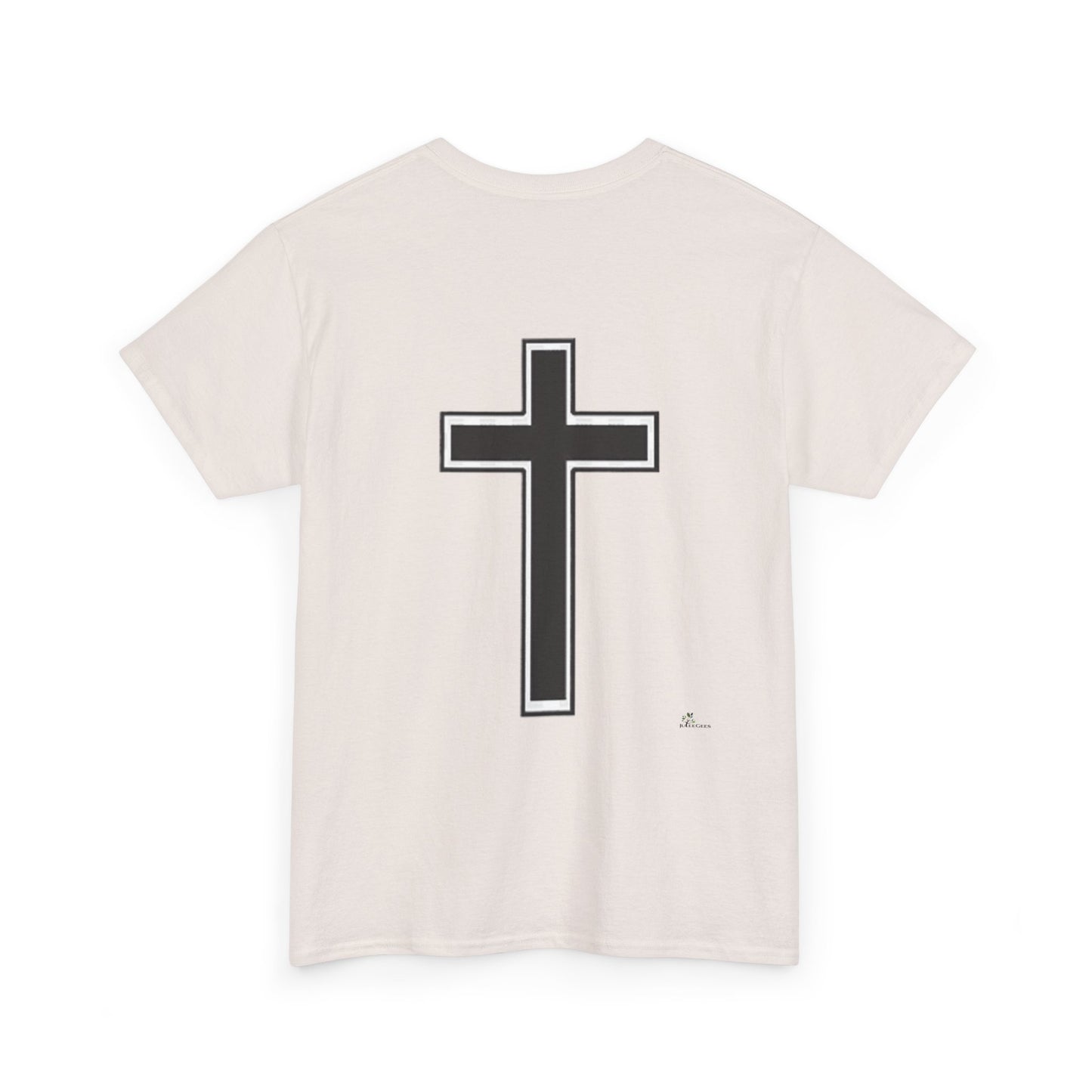 Unisex Heavy Cotton Tee.  Jesus loves everyone  Red letters