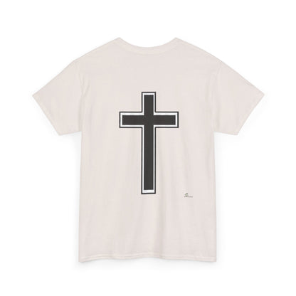 Unisex Heavy Cotton Tee.  Jesus loves everyone  Red letters